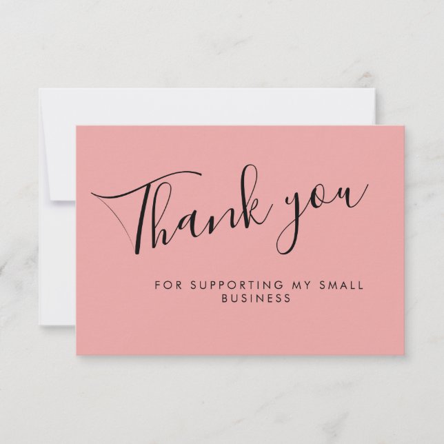 Pink Script Thank You Card Discount Review Busines Dankeskarte (Vorderseite)