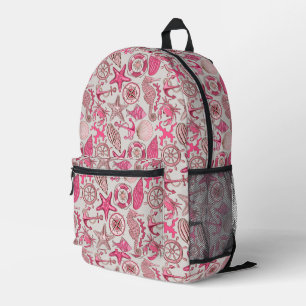 Pink Sea Pattern Bedruckter Rucksack