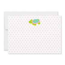 Pink Sea Turtle Note Card Stationierung