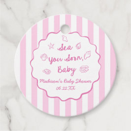 Pink Sea You Soon Baby Coastal Baby Shower Geschenkanhänger