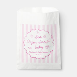 Pink Sea You Soon Baby Coastal Baby Shower Geschenktütchen