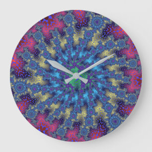 Pink Seafoam Burst Große Wanduhr
