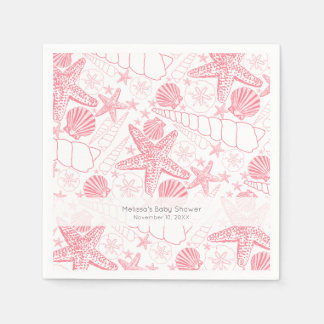 Pink Seashells Hochzeitsanzüge oder Girl Duschnapf Serviette