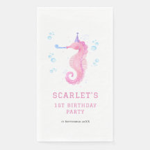 Pink Seepferdchen 1. Geburtstag