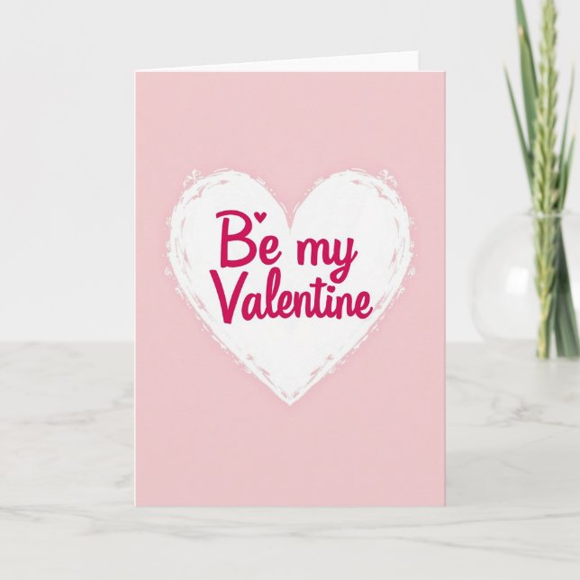 Pink sei mein Valentinstag-Karten Karte (Vorderseite)