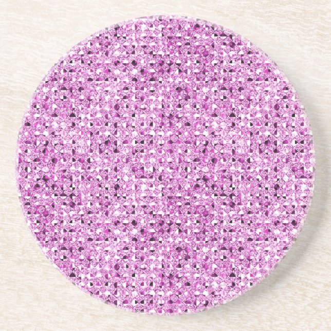 Pink Sequin Glitzer Effect Sandstone Untersetzer (Vorne)