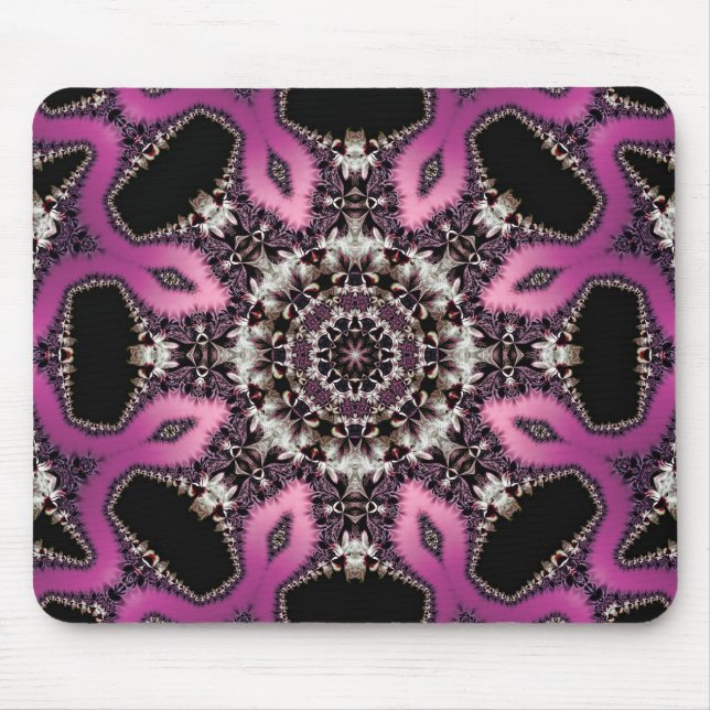 Pink Serpent Fraktal Mandala Mousepad (Vorne)