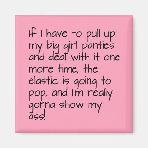 Pink setzen auf Big Girl Panties Word Text Magnet