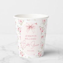 Pink Shabby Chic Bow Floral Sweet Baby Girl Dusche