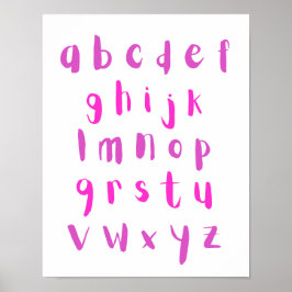 Pink Shades Alphabet Lowercase Buchstaben Kinderzi Poster