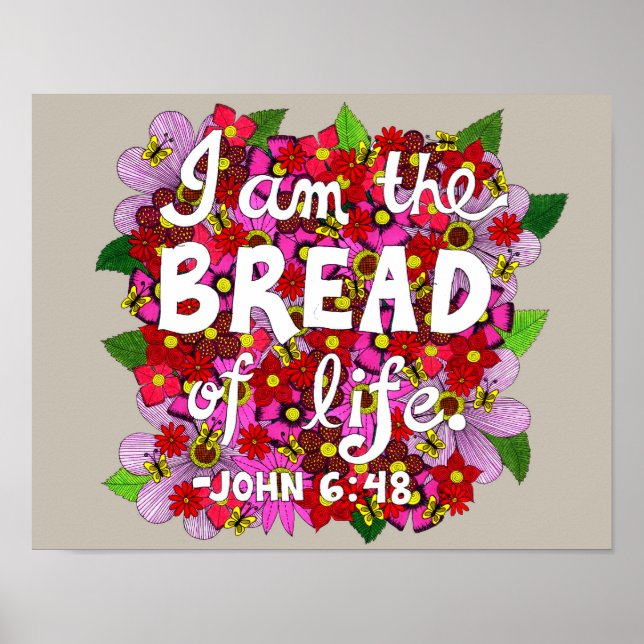 Pink Shades Blume Doodle Typografy Bible Verse Poster (Vorne)