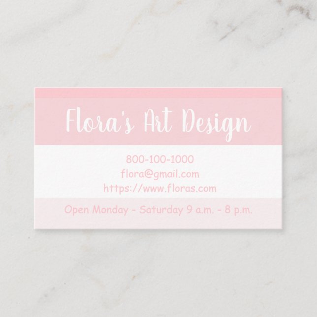 PINK SHADES Visitenkarte (Vorderseite)