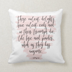 Pink Shakespeare Romeo & Julia Zitat Kissen