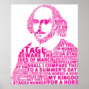 Pink Shakespeare Textgestaltung Poster