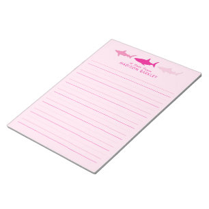 Pink Sharks Niedlich Kid's Stationary Notepad Notizblock