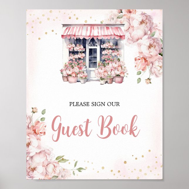 Pink She is Off the Market Brautparty Guest Book Poster (Vorne)