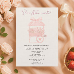 Pink She’s Off the Market Blumen-Brautparty Einladung