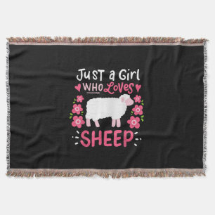 Pink Sheep Just A Girl Who Loves Sheep Gift Decke