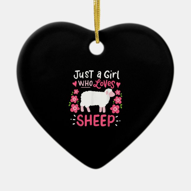Pink Sheep Just A Girl Who Loves Sheep Gift Keramik Ornament (Vorne)