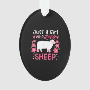 Pink Sheep Just A Girl Who Loves Sheep Gift Ornament