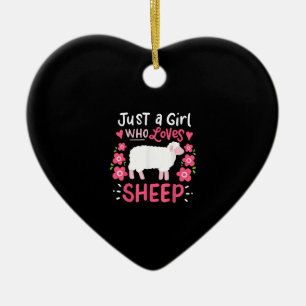 Pink Sheep   Nur ein Mädchen, das Schafspenden Li Keramik Ornament