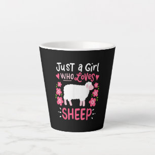 Pink Sheep   Nur ein Mädchen, das Schafspenden Lie Milchtasse