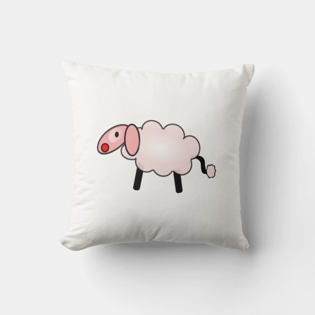 Pink Sheep Throw Kissen (Vorderseite)
