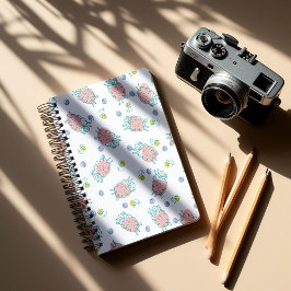 Pink Sheep with Flowers & Berries - Cute Pattern Planer