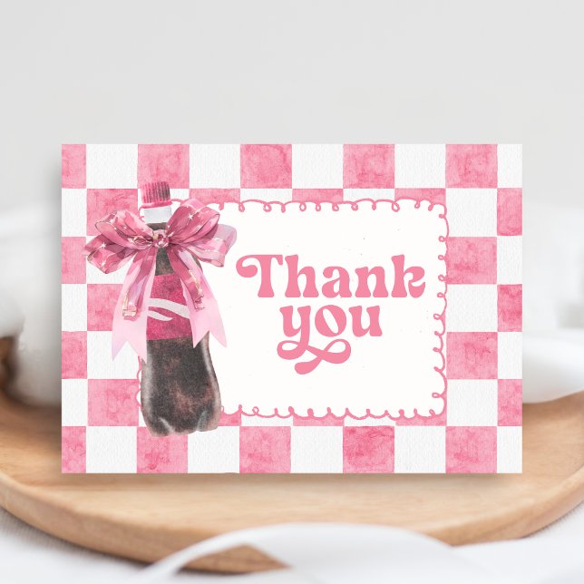 Pink She's Ready to Pop Baby Shower Dankeskarte (She's Ready To Pop Baby Shower Thank You Card)