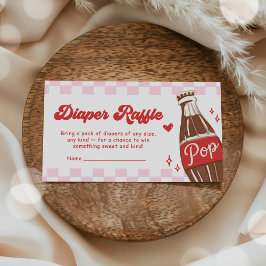 Pink She's Ready to Pop Baby Shower Diaper Raffle Begleitkarte