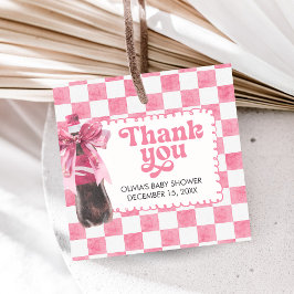 Pink She's Ready to Pop Baby Shower Favor Tags Geschenkanhänger