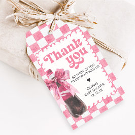 Pink She's Ready to Pop Baby Shower Favor Tags Geschenkanhänger