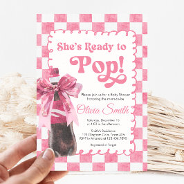Pink She's Ready to Pop Baby Shower Invitation Einladung