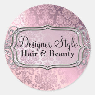 Pink Shimmer Damask Aufkleber