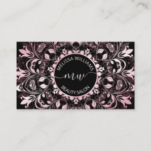 Pink Shiny Black Mandala Logo Visitenkarte