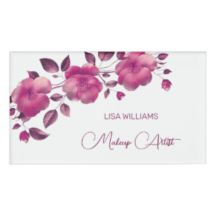 Pink Shiny Metallic Blume Namenschild