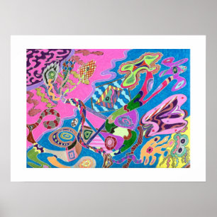 Pink Shore, 24x18 Abstrakt Art Poster