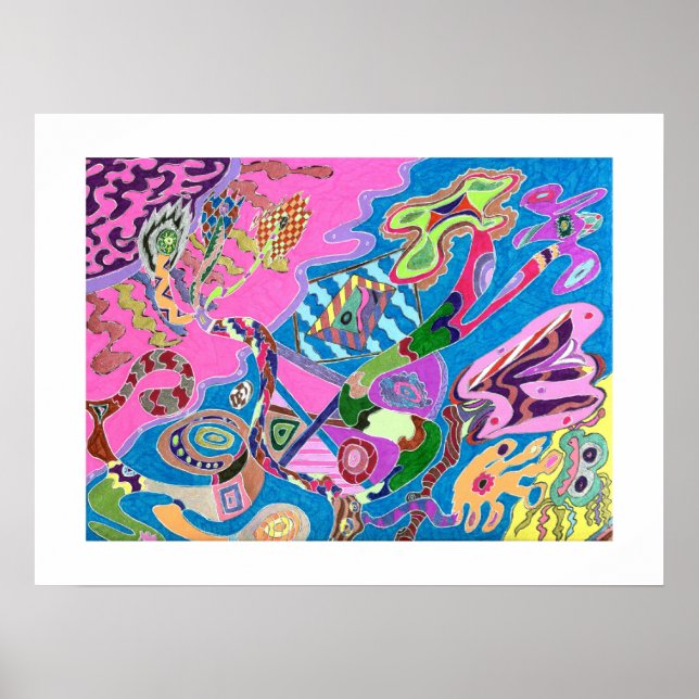 Pink Shore, 24x18 Abstrakt Art Poster (Vorne)