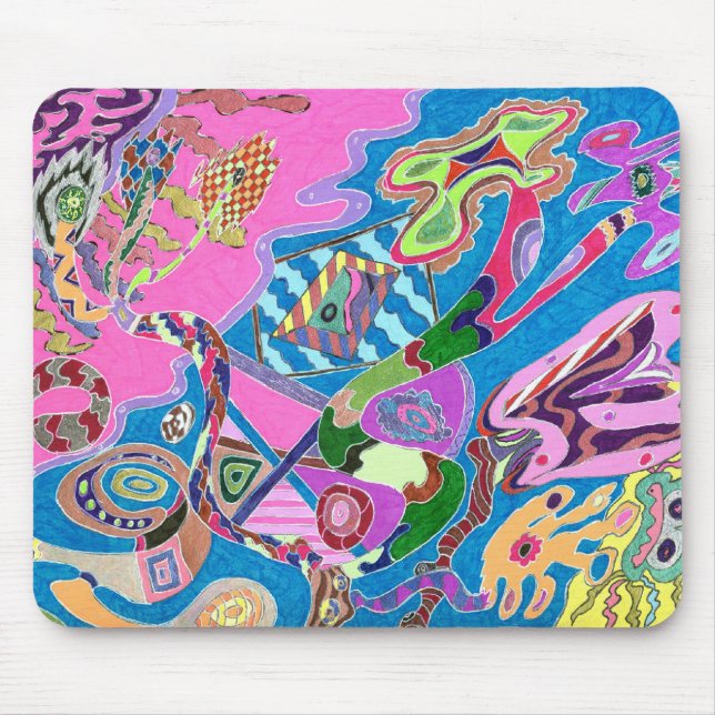 Pink Shore, Abstrakte Kunst Mousepad (Vorne)
