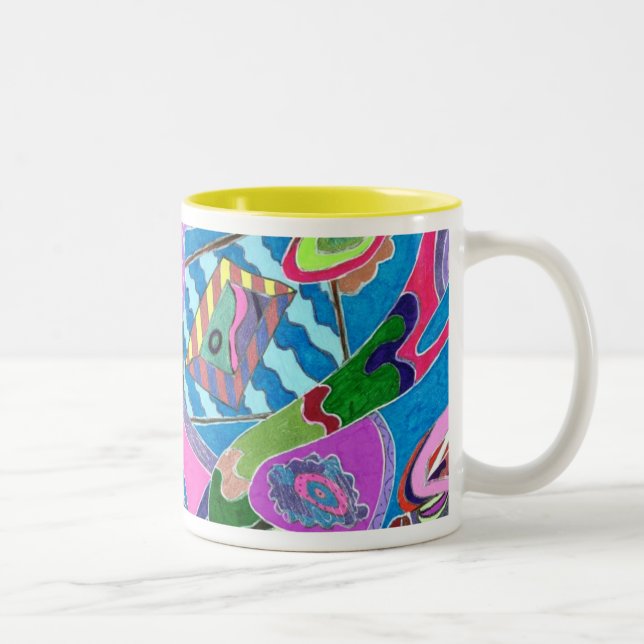 Pink Shore, Abstrakte Kunst Tasse (Rechts)