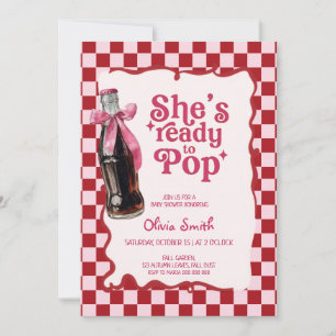 Pink Sie ist bereit, Soda-Baby-Party zu platzen Einladung