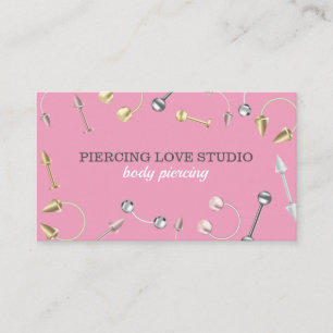 Pink Signature Typ Körper Schmuck Piercings Visitenkarte