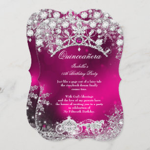 Pink silber Quinceanera 15. Winter Wonderland Einladung
