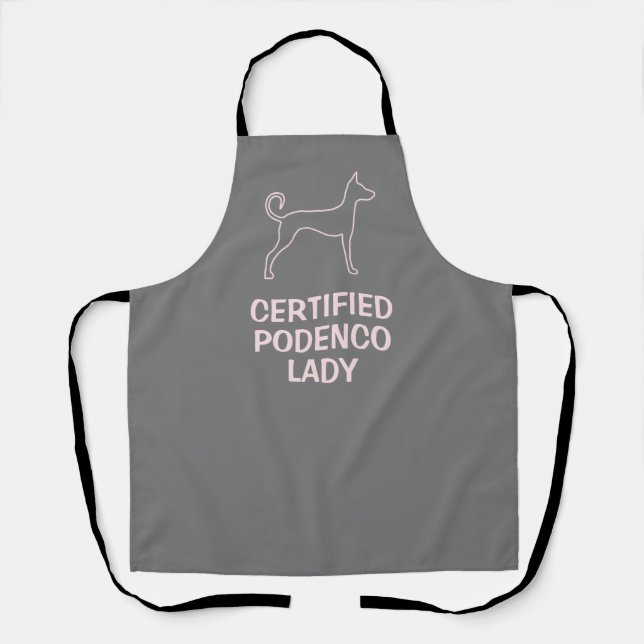 Pink-Silhouette für Podenco-Dog Schürze (Vorderseite)