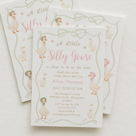 Pink Silly Goose Baby Shower Invitation Einladung