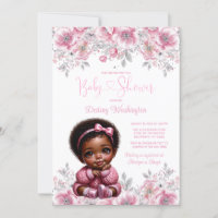 Pink Silver Afro Girl Sweater Baby Dusche