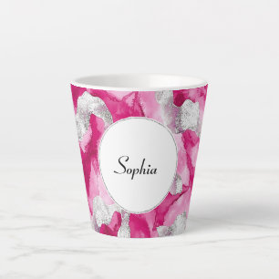 Pink Silver Glam Abstrakt Milchtasse