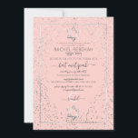 Pink Silver Glitzer Confetti Border Bat Mitzvah Einladung<br><div class="desc">Dieses elegante und luxuriöse Bat Mitzvah lädt zu einem stilvollen und formalen Event ein. Es zeigt Imitate gedruckt funkelnd silberne Glitzer Konfetti, bestreut um und auf einem dünnen silbernen Rechteck Rand und rot rosa Hintergrund mit Sternen von David. Es ist schick, glamourös, modern, einfach und schön; das beste Design für...</div>