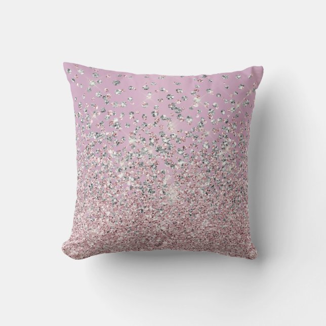 Pink Silver Hübsch Sparkle MoJo Pillow Kissen (Vorderseite)