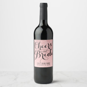 Pink & Silver PROST DER BRAUT Brautwein Weinetikett